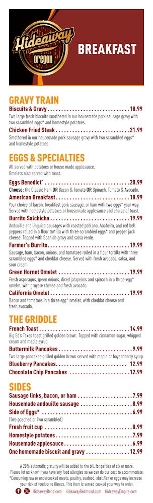 Hideaway Empire Menu image 4